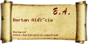 Bertan Alícia névjegykártya